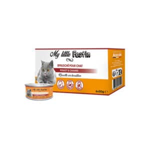 Agecom My Little Festin chat effiloché poulet et canard 6×50 g